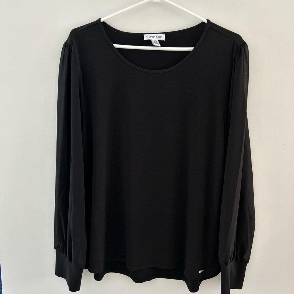 Sheer long sleeve top